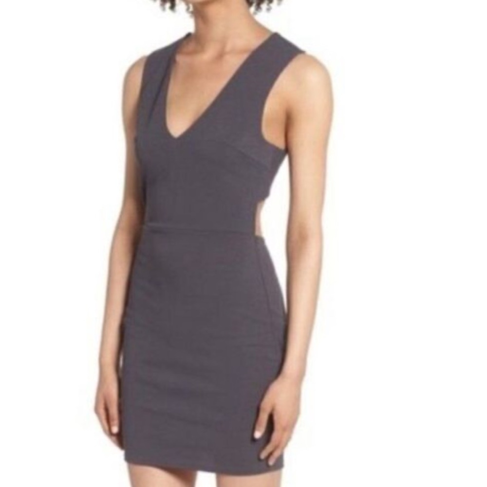 Soprano Charcoal Sleeveless Bodycon Mini Dress